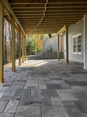 Covered paver patio installation in Hampton Roads