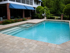Paver pool deck installation in Hampton Roads